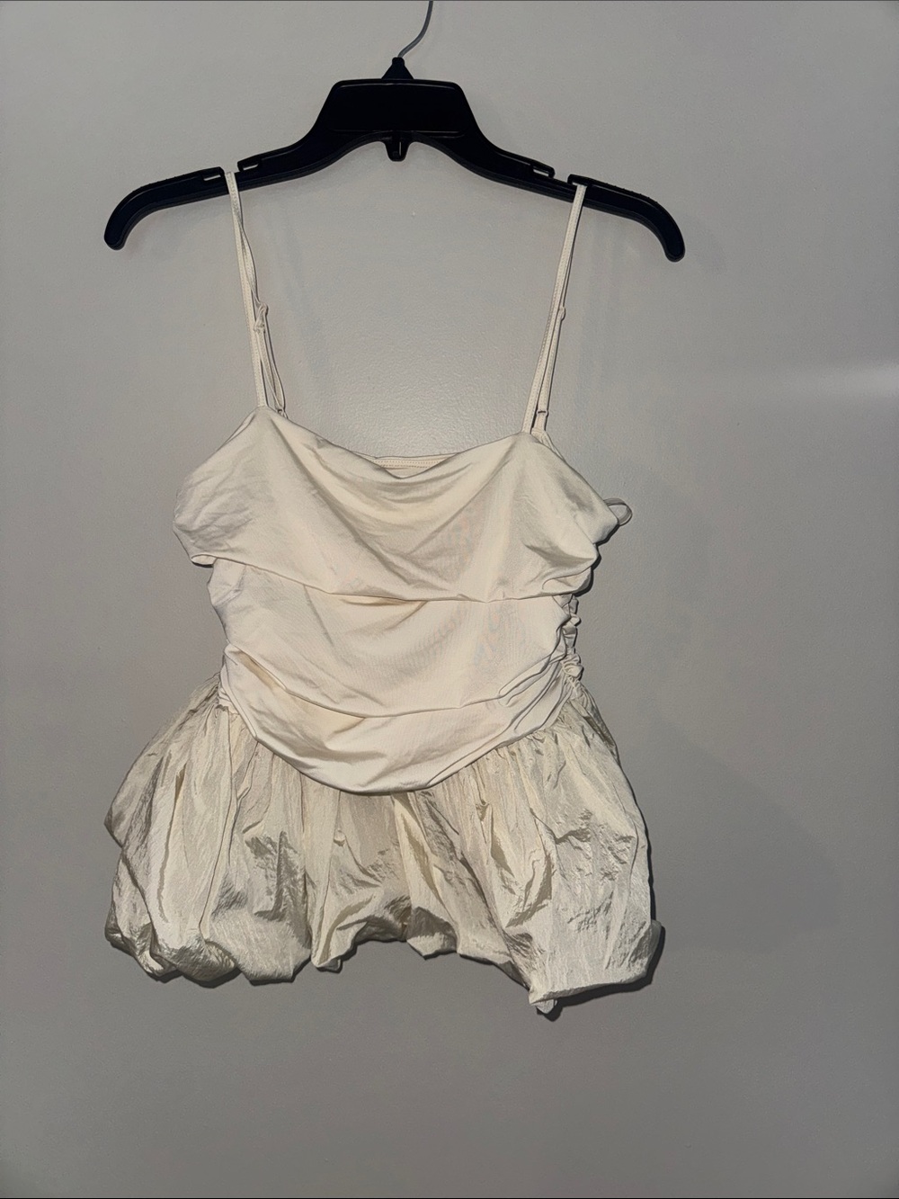 Future Collective Cream Satin bubble  Cami Top